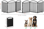 Foldable Pet Fence 120" Wide, 30" Tall,No-Assembly Dog Gate with Door,Black | 6 Panels Metal Folding Freestanding Dog Gate Walk Through,Extra Accordion Puppy Folding Playpen for Doorways, Stairs,House