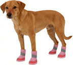 Anti Slip Dog Shoes Paw Protectors for Hardwood Floors,Breathable Puppy Boots with Adjustable Straps for Hot Pavement Beach_1#(Pink)