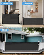 Retractable Baby Gate for Stairs – 33” Height, Expands up to 118” Width – Safety Gate for Infants, Toddlers, Dogs & Pets – Easy Install, Secure Closure, Black Mesh Design for Indoor & Outdoor Use