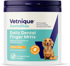 Vetnique Dentabliss Cat & Dog Dental Wipes, Toothbrush Alternative Mitt | Teeth Cleaning Finger Mitts for Plaque, Tartar & Breath, Toothbrush & Toothpaste Alternative, Peppermint or Chicken, Cat-Safe