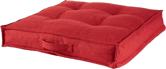 Happy Hounds Milo Square Tufted Pillow Dog Bed, Scarlet, Large (40" x 40")