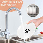 6 Pack Cat Food Bowl, Ceramic Cat Bowls, Anti Whisker Fatigue Cats Bowl Set | 5.5 Inches Shallow Wide Kitten Plates for Food and Water (White-E)
