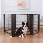 Furniture Style Dog Playpen 32" H, 2 Panels, Black | Indoor/Outdoor Use, Heavy-duty Metal, DIY Layouts, Easy Access, For Small & Medium Dogs, Easy setup