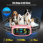 Smart AI Bark Collar for Large Medium Small Dogs, Anti Barking Device with 5 Training Modes, Exclusive Forced Bark-Stopping, Rechargeable IP67 Waterproof Bark Collar with 5 Sensitivity (Pink)