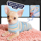 FUAMEY Dog Surgery Recovery Suit, Surgical Suit for Dogs Onesie for Surgery | Cone Alternative after Surgery, Abdominal Wound Protector, Onesie for Dogs after Surgery Spay Neuter, Blue Yellow Stripes XL