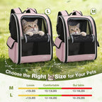 Lekereise Cat Backpack Carriers, Dog Carrier Backpacks with Breathable Mesh for Small Medium Cats Dogs Puppy Up to 18 Lbs, Pet Foldable Carrying Backpack Ventilated for Travel Hiking Collapsible