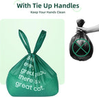 60 Count Cat Poop Bags Large Pet Waste Sacks with Handles, Disposable Litter Bags for Pet Poop, Extra-Thick Waste Bags Easy Tie Leak-Proof Strengthen Unscented