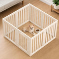 EVERFRONT Dog Playpen with Door - Dog Pen Indoor - Easy Assemble Dog Play Pen - Puppy Playpen, Cat Playpen, Small Animal Playpen, Dog Play Pen Indoors (White, 24", 8 Panels)