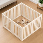 EVERFRONT Dog Playpen with Door - Dog Pen Indoor - Easy Assemble Dog Play Pen - Puppy Playpen, Cat Playpen, Small Animal Playpen, Dog Play Pen Indoors (White, 24", 8 Panels)