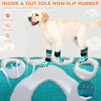 EXPAWLORER Dog Socks to Prevent Licking Paws with Grippers for Hardwood Floors Anti Slip,Glow-in-the-Dark Dog Summer Shoes Booties Boots & Paw Protectors for Small Medium Large Senior Dogs Green XL