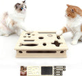 Cat Scratch Puzzle Enrichment Box, Large Solid Wood with Sandpaper Inside | Cat Nail File Enrichment Box with Sandpaper Inside, Cat Nail File Box Stress Free Alternative to Clippers and Grinders