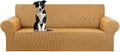 Stretch Oversized Couch Covers for Sofa Slipcover,Golden | 1-Piece Washable Sofa Cover (94"-110") 4-Seater Furniture Protector, Soft Jacquard Non-Slip Elastic Bottom for Dogs & Kids