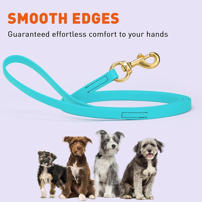 Viper Biothane K9 Working Dog Leash Waterproof Lead for Tracking Training Schutzhund Odor-Proof Long Line with Solid Brass Snap for Puppy Medium and Large Dogs, 33ft Sky Blue