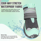 SlowTon Dog Shoes for Large Small Medium Dogs - Waterproof Dog Boots for Summer Hot Pavement, Paw Protector for Outdoor Walking Winter Snow, Anti-Slip Rubber Dog Booties for Hardwood Floor (GR, 4)