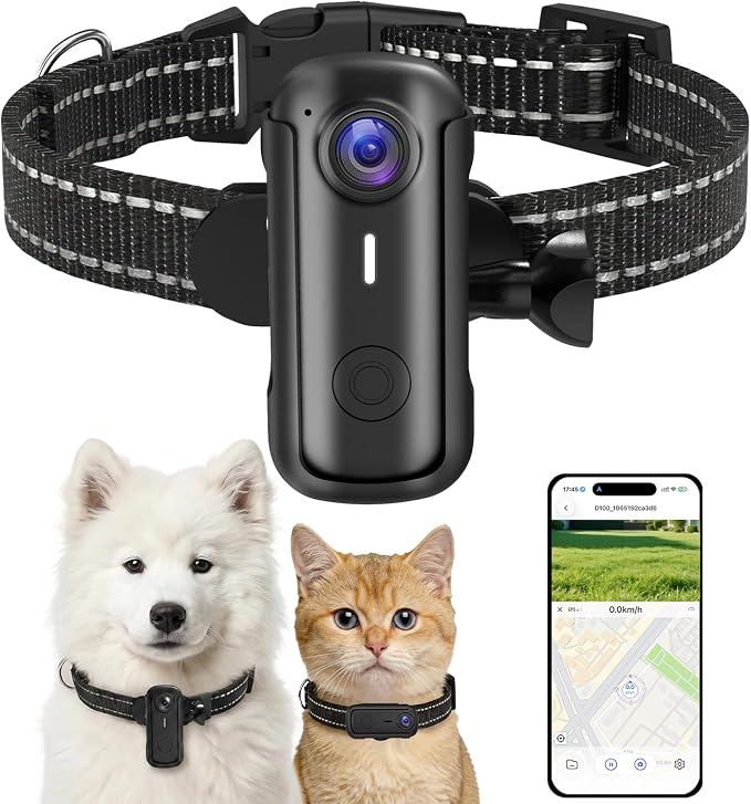 Cat Camera Collar with Phone APP & 1080P HD Video Record,XS-Size Pet POV Cam for Cats & Small Dogs,Mini Small Sports Video Cameras for Pets(Included 8GB SD Card),Pet Supplies Gift for Pet Owners