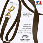 Viper Biothane K9 Working Dog Leash Waterproof Lead for Tracking Training Schutzhund Odor-Proof Long Line with Solid Brass Snap for Puppy Medium and Large Dogs, 15ft Dark Chocolate Brown