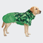 Spark Paws Dog Raincoat, Waterproof Windproof Rain Jacket, for Small Medium Large Extra Large Dogs, Reflective Breathable Full-Body Coverage Dry Suit - Camo Green - 3XL