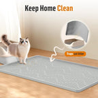Silicone Cat Litter Box Mat 54"x 27.5" Extra Large Cat Rubber Mat | Cat Mat for Litter Box, Non-Slip, Waterproof Cat Litter Trapping Mat with Raised Edge, Kitty Litter Mat for Floor, Easy Clean