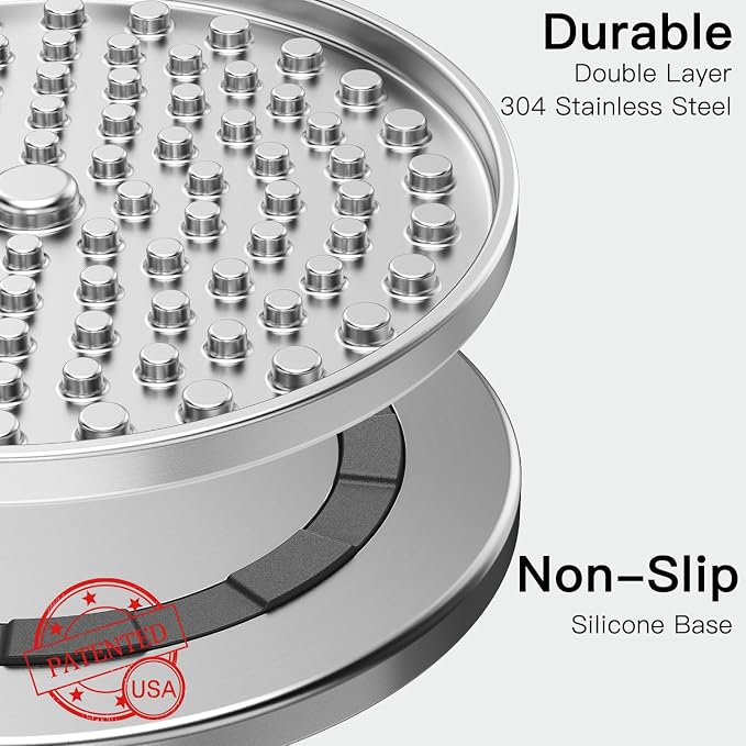 Lick Mat for Dogs & Cats, Double-Wall Stainless Steel, Small-1Pack | Non-Slip Heavy Duty Base, Mental Stimulation for Anxiety Reducer, Whisker-Friendly for Cat