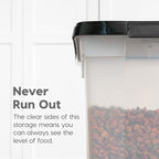 IRIS USA Dog Food Storage Container, Up to 25 lbs, Black, Made in USA | Wheels for Mobility, Airtight Seal, BPA-Free, Best for Bird Seed, Cat food, Cat Litter, Chicken Feed, Pellets