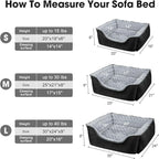 JOEJOY Rectangle Dog Bed for Large Medium Small Dogs - Washable Orthopedic Sofa Bed, Soft Breathable Puppy & Pet Cuddler, Durable Calming Dog Bed with Anti-Slip Bottom, Multiple Sizes, Black