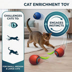 Teazys Cat Toy Turbo Tail 3.0,Interactive Cat Toy Ball, Automatic Cat Toy with Tail, Electric Rolling Ball on Carpet, Cat Enrichment Toys for Small/Medium/Large Cats to Keep Them Busy (2PCS)