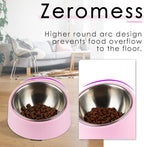 SuperDesign Mess Free 15° Slanted Bowl for Dogs and Cats, Tilted Angle Bulldog Bowl Dog Feeder, Non-Skid & Non-Spill, Easier to Reach Food L/2 Cup Pink