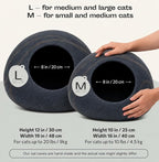 MEOWFIA Cat Cave – Premium Felt Cat Bed Enclosure for Indoor Cats, Handmade Merino Wool (Slate Grey, Large)