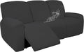 Easy-Going 100% Dual Waterproof Recliner Sofa Cover, 8-Pieces Stretch Relining Couch Cover with Pocket, Jacquard 3 Seat Sofa Slipcover Leakproof Washable (Sofa, Dark Gray)