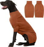 IECOii Extra Large Dog Sweater 4XL,Thermal Warm Dog Sweaters for Giant Breed Dogs,Turtleneck Knitted Knitwear for Pet Winter,Stretchy&Easy On Doggy Sweatshirt for Doberman,Great Dane(Caramel,XXXXL)