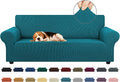 Stretch Couch Covers for Sofa, 3 Cushion Couch Slipcover,Peacock Blue