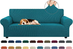 Stretch Couch Covers for Sofa, 3 Cushion Couch Slipcover,Peacock Blue