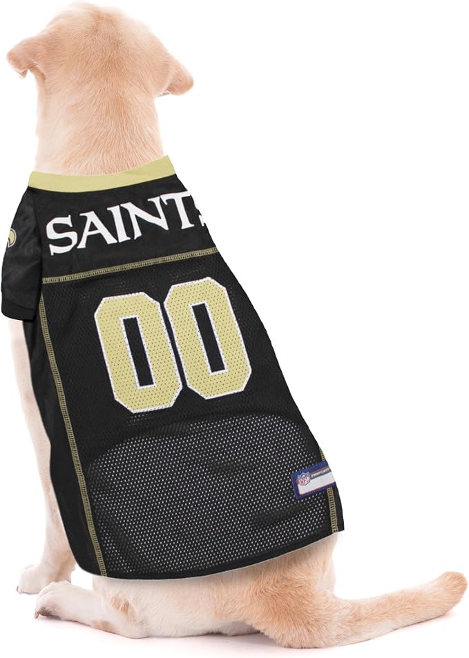 Pets First NFL New Orleans Saints Dog Jersey, Size X-Large, Football Shirt Costume for Pet, Dog Sports T-Shirt, NFL Team Clothing for Cats, Licensed Pet Apparel Available in 7 Sizes and 32 Teams