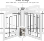 Dog Gate - 4 Panel Foldable Pet Gate Indoor for Doorways, House, Stairs, Freestanding Gate for Dogs - 80x24 -Inch Puppy Safety Fence by PAWLAND, White