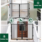 Snagle Paw Metal Freestanding Dog Gate,40” W x 36” H Dog Fence with Support Feet for Doorways, Stairs and Hallways, Portable Pet Gate for Indoor Use (2 Panel, Black)