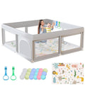 Hiaksedt Baby Playpen with Mat and Ocean Balls 50 x 50 inch | Small Playpen for Babies and Toddlers Baby Fence Playards
