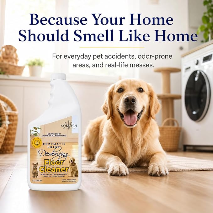 NOYATECH Pet Floor Cleaner, Enzyme Dog and Cat Urine Odor Remover, Gallon