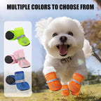 Breathable Mesh Dog Shoes Summer Anti-Scald Paw Protector Boots, Reflective Adjustable Non Slip Pet Footwear for Small Dogs Puppy Cats Hot Pavement Outdoor Walking (Orange Color, S)