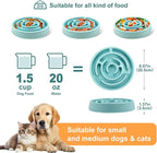 Slow Feeder Dog Bowls Puzzle Dog Bowl with Anti-Slip Slow Feeder & Non-Slip Design, Boredom and Anxiety Reducer Suitable for All Breed Dogs and Cat