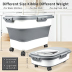 Rice Storage Containers, Collapsible 20 to 30Lbs Food Storage Bin Dispenser with Rolling Wheel and Clear Airtight Lid, BPA Free Flour, Sugar, Cereal and Dog Cat Pet food Containers