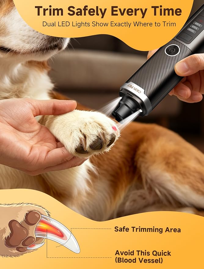 Dog Nail Grinder Whisper Quiet & Safe for Sensitive Dogs & Cats