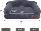 Hollypet Dog Large Cat Bed Puppy Couch Beds for Pets up to 50 lbs | Fluffy Dog Cat Couch Plush Soft Warming Pets Beds with Machine Washable Cover and Non-Slip Bottom