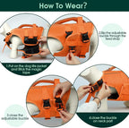 Kuoser Dog Life Jacket, High Flotation Reflective Dog Life Vest, Orange, L | Adjustable Dog Lifejackets for Small Medium Large Dogs, Lifevest with Rescue Handle for Swimming, Boating, Lake, Beach & Pool