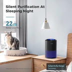 AROEVE Air Purifiers for Bedroom with Sleep Mode Speed Control-MK01A(Black) | Energy Star Efficiency, Meet Global Recycled Standard, 360-Degree Air Inlets, 22dB Noise Level, Aromatherapy Function