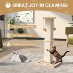 32" Large Cat Scratching Post with Tracking Interactive Toys for Cats | Large Cat Scratching Post, 32 Inch Tall Heavy Duty Scratching Post with Tracking Interactive Toys for Indoor