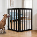 Dog Gate Indoor, Freestanding Dog Fence for The House, Doorways, Hallways,or Stairs,Pet Gate Foldable Wooden,Expandable 32" Height 2 Panels,Black