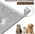 Pawtners Cat Litter Mat Extra Large 42" X 30", Easy to Clean, Gray, 2 Pack | Non-Slip Kitty Litter Mat for Floor, Waterproof & Urine-Proof Cat Litter Mat Litter Trapping Mat, Soft on Kitty Paws