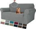 MAXIJIN Loveseat Cover Sofa Covers (55"-69"), 1-Piece Stretch Couch Covers for 2 Cushion Couch Love Seat Slipcover with Elastic Bottom for Kids,Dog (Loveseat, Diamond Pattern Light Gray)