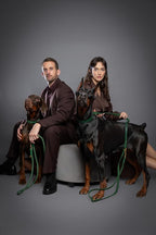NOAH & PAW Leather Dog Leash, Premium Oil-Waxed Leather Braided, 8 ft Long Dog Leash with 6 Ways to Use Hands-Free, Quick-tie, Double Pet Lead Etc. Matching Collar Available. (Dark Green)