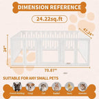 Acrylic Dog Playpen Indoor, Puppy Pens for Small Dogs & Puppies,19 Panels | Easy Assemble, DIY Flexible Shape Dog Pen with Plastic Fence, Pet Exercise Pin for Small Animals, 24''Tall